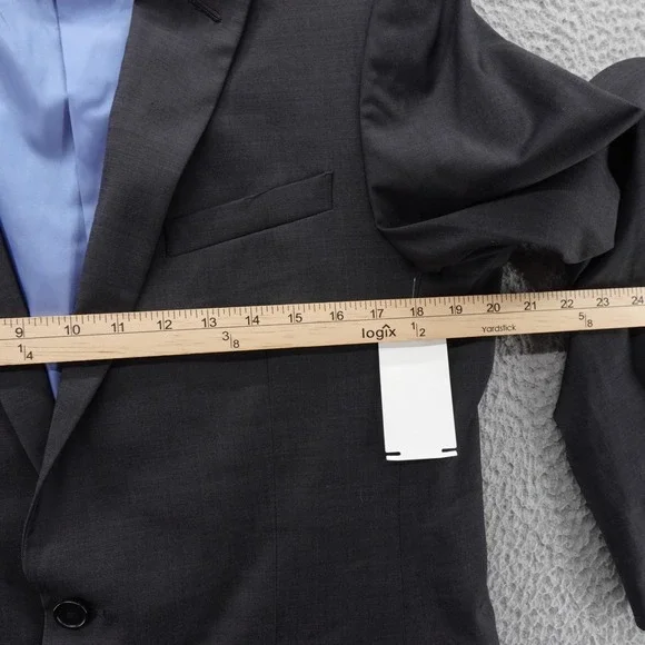 Original Penguin Mens Dark Gray Wool Blend Suit Jacket Blazer 40L NEW